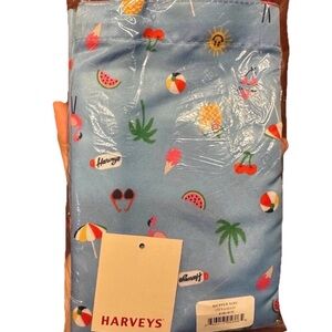 Harveys Lifes A Beach Shopper Tote Blue Tropical Pattern Tote New Reusable Bag
